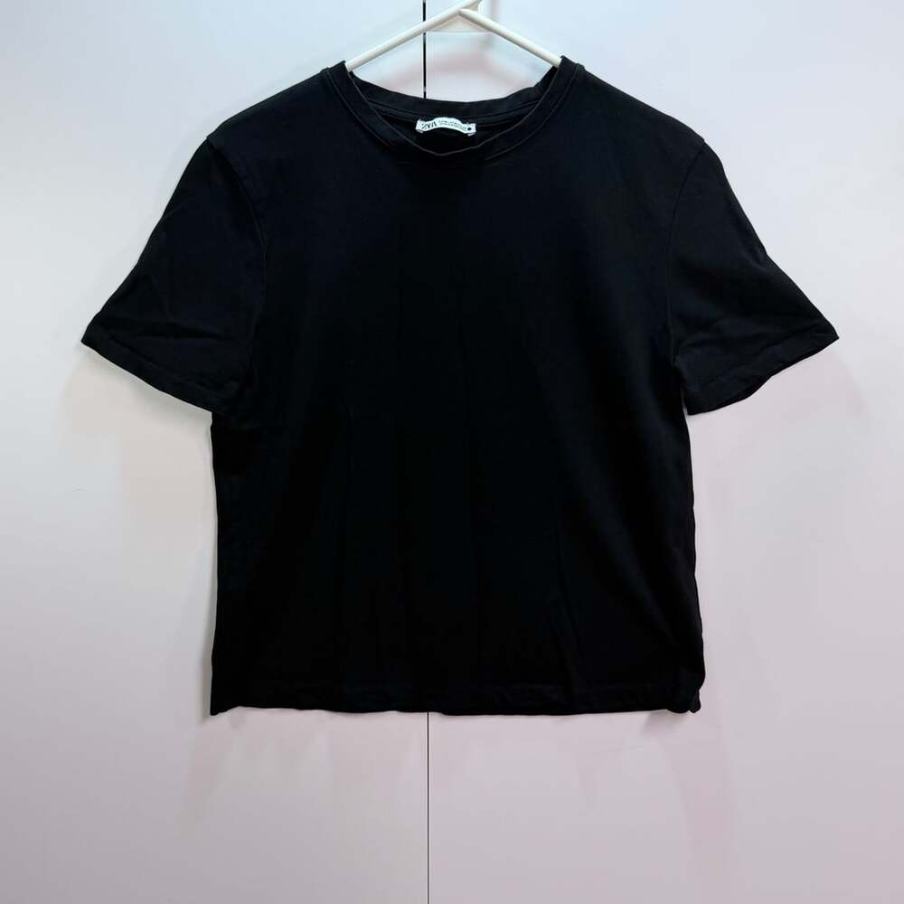 Zara Black Short Sleeve Crew Neck T-Shirt